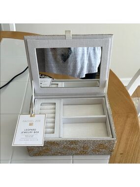 Rachel Zoe Leopard Metallic Beaded Jewelry Box